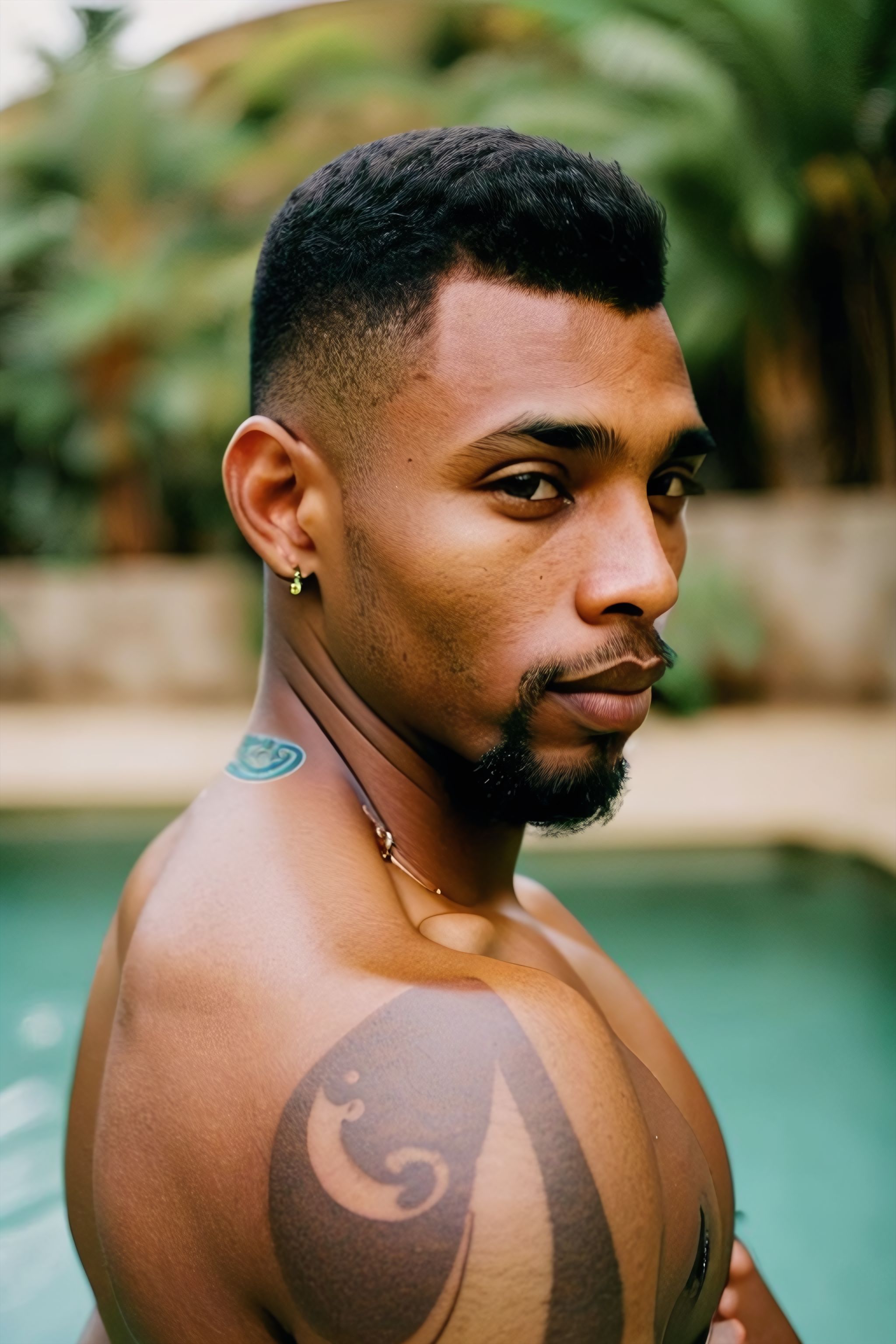 Portrait generated with Stable Diffusion.